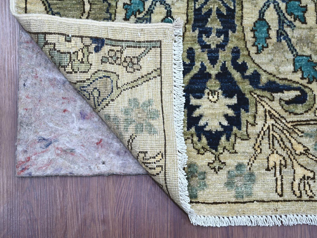 2'6" x 14'4" New Hand Knotted Green Wool Runner Oriental Rug - MOA10221379