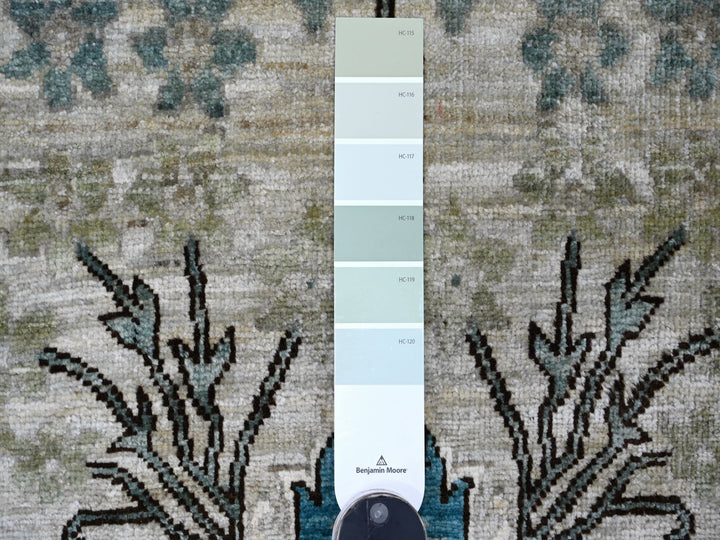 2'6" x 14'4" New Hand Knotted Green Wool Runner Oriental Rug - MOA10221379
