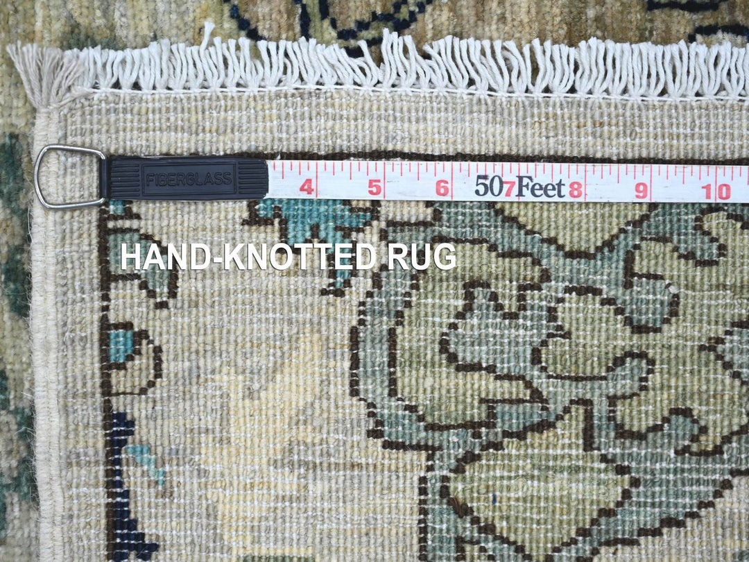 2'6" x 14'4" New Hand Knotted Green Wool Runner Oriental Rug - MOA10221379