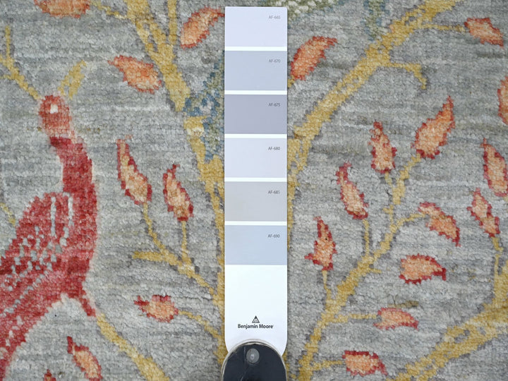 2'6" x 8'1" New Hand Knotted Grey Wool Runner Oriental Rug - MOA10221381