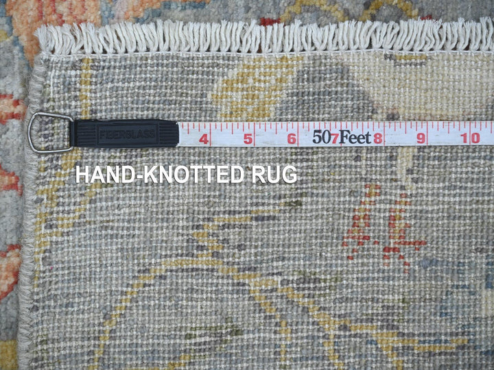 2'6" x 8'1" New Hand Knotted Grey Wool Runner Oriental Rug - MOA10221381