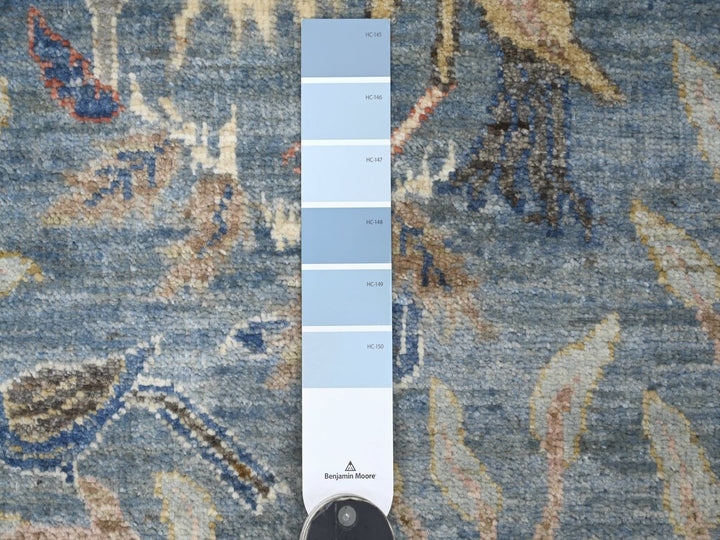 2'6" x 6'3" New Hand Knotted Blue Wool Runner Oriental Rug - MOA10221383