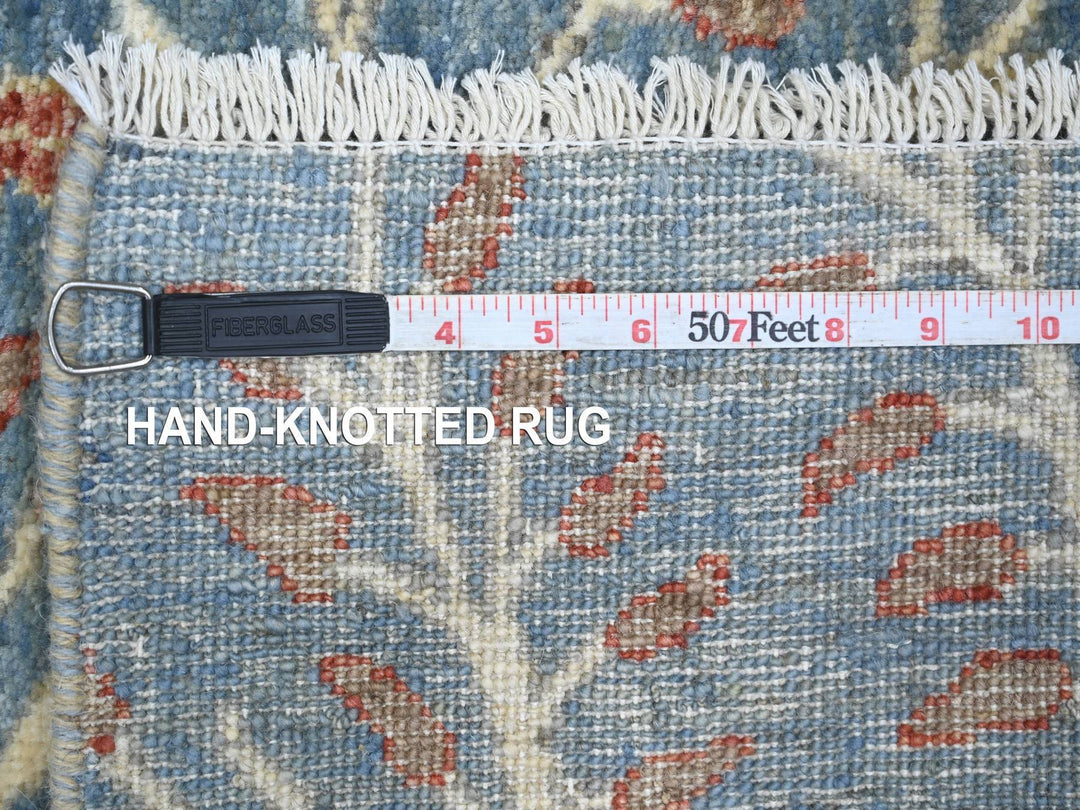 2'6" x 6'3" New Hand Knotted Blue Wool Runner Oriental Rug - MOA10221383