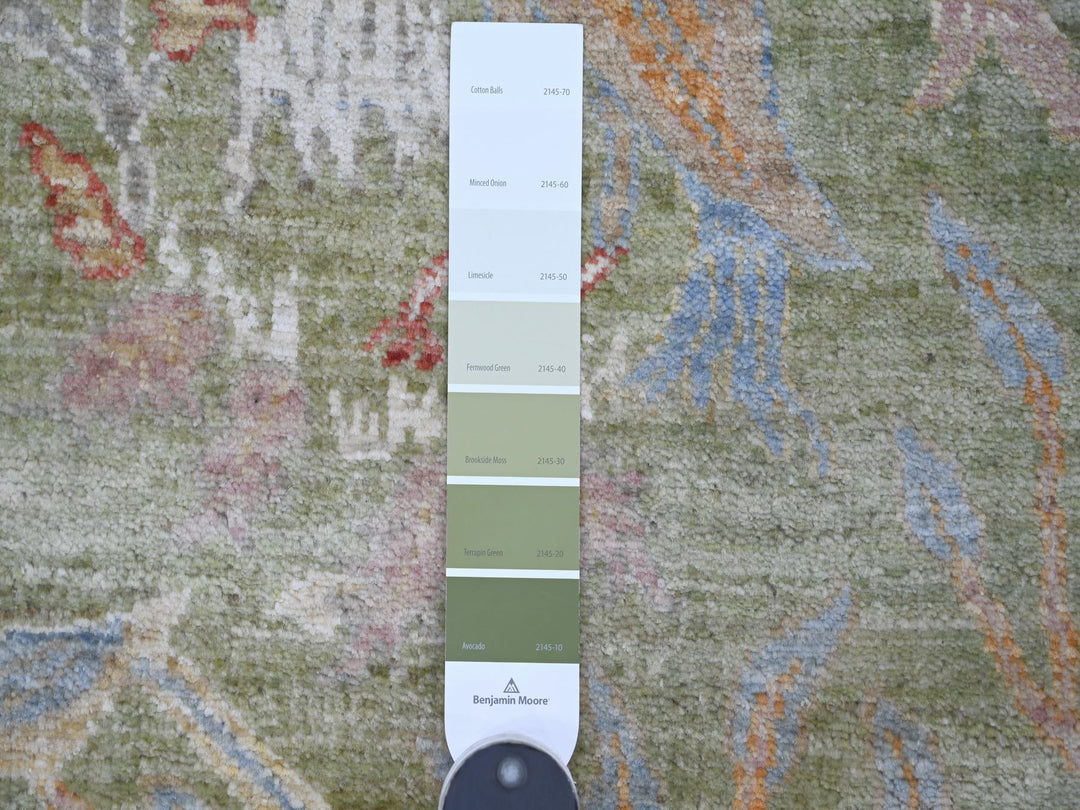 2'6" x 8'0" New Hand Knotted Green Wool Runner Oriental Rug - MOA10221384
