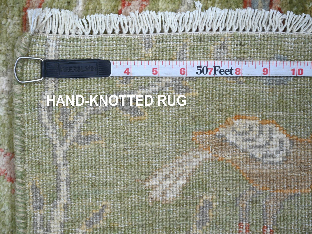 2'6" x 8'0" New Hand Knotted Green Wool Runner Oriental Rug - MOA10221384