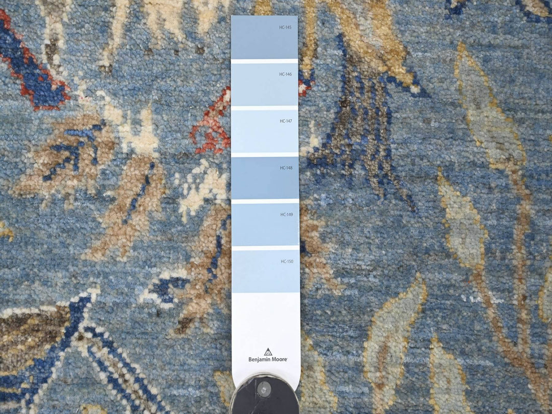 2'6" x 8'1" New Hand Knotted Blue Wool Runner Oriental Rug - MOA10221385