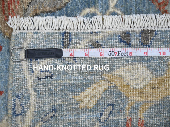 2'6" x 8'1" New Hand Knotted Blue Wool Runner Oriental Rug - MOA10221385