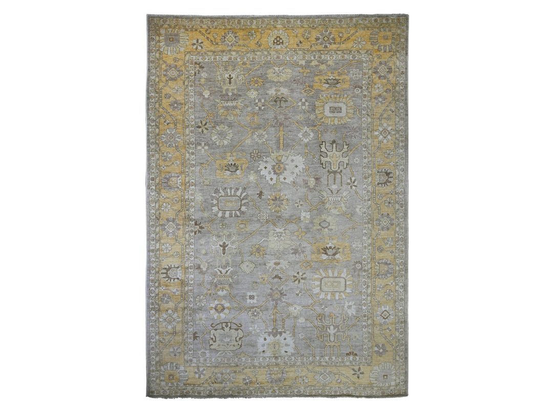 11'7" x 17'0" New Hand Knotted Brown Wool Rectangle Oriental Rug - MOA10221386