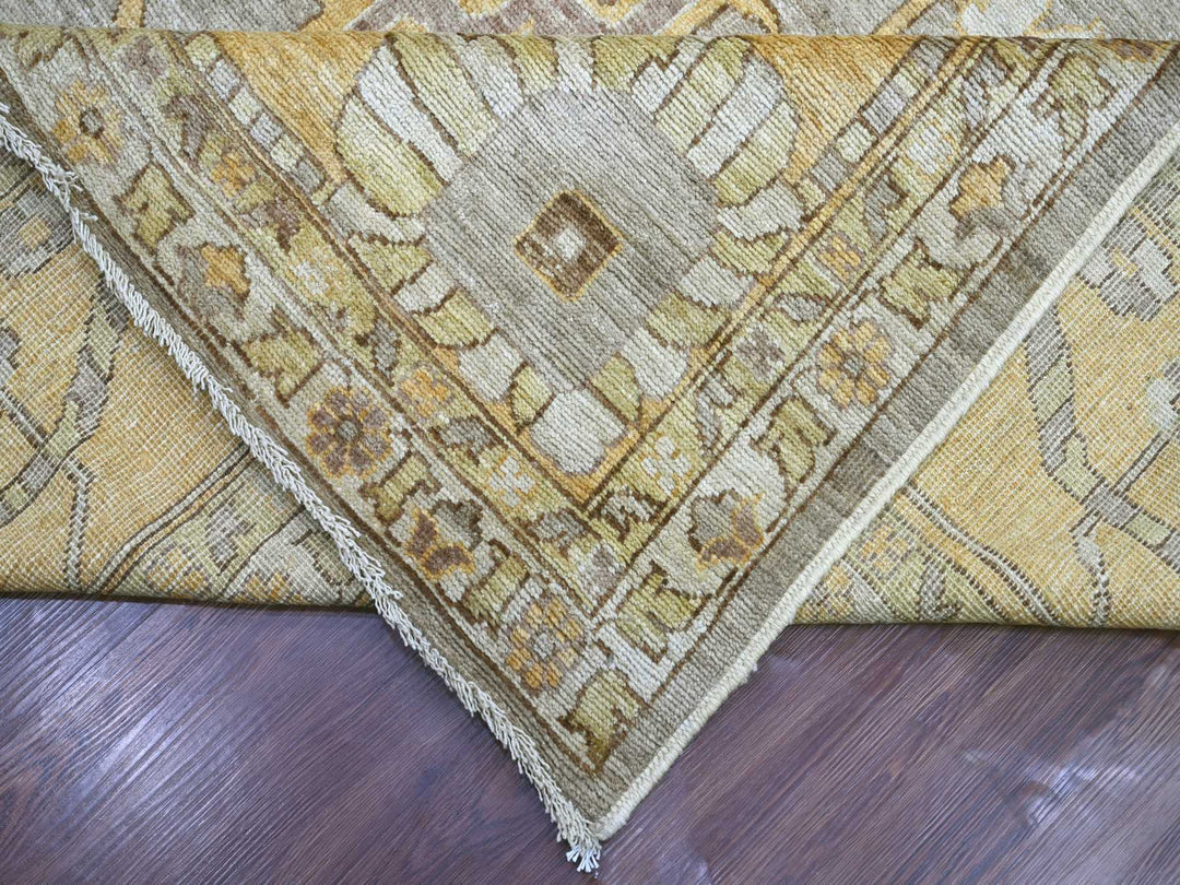 11'7" x 17'0" New Hand Knotted Brown Wool Rectangle Oriental Rug - MOA10221386