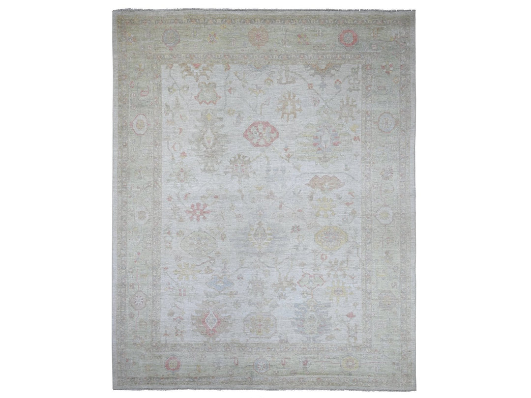 11'10" x 14'7" New Hand Knotted Grey Wool Rectangle Oriental Rug - MOA10221387