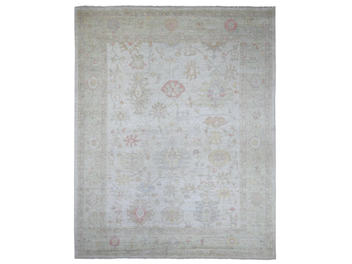 11'10" x 14'7" New Hand Knotted Grey Wool Rectangle Oriental Rug - MOA10221387