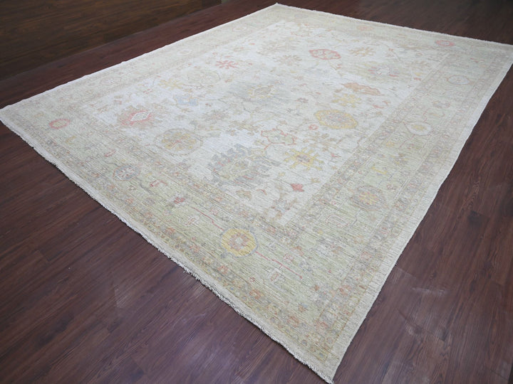 11'10" x 14'7" New Hand Knotted Grey Wool Rectangle Oriental Rug - MOA10221387