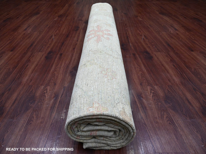 11'10" x 14'7" New Hand Knotted Grey Wool Rectangle Oriental Rug - MOA10221387