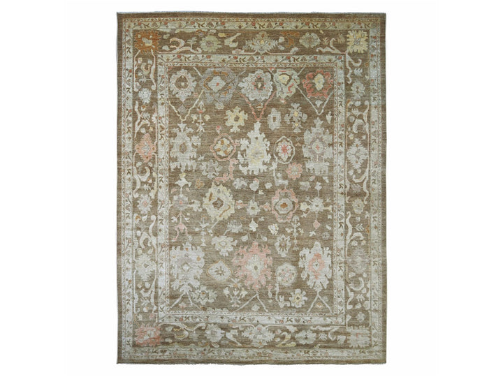11'8" x 15'5" New Hand Knotted Brown Wool Rectangle Oriental Rug - MOA10221388