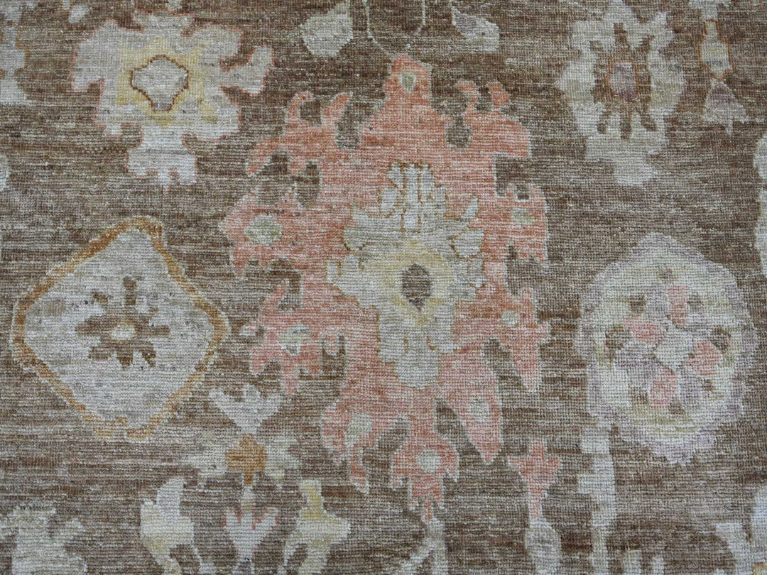 11'8" x 15'5" New Hand Knotted Brown Wool Rectangle Oriental Rug - MOA10221388