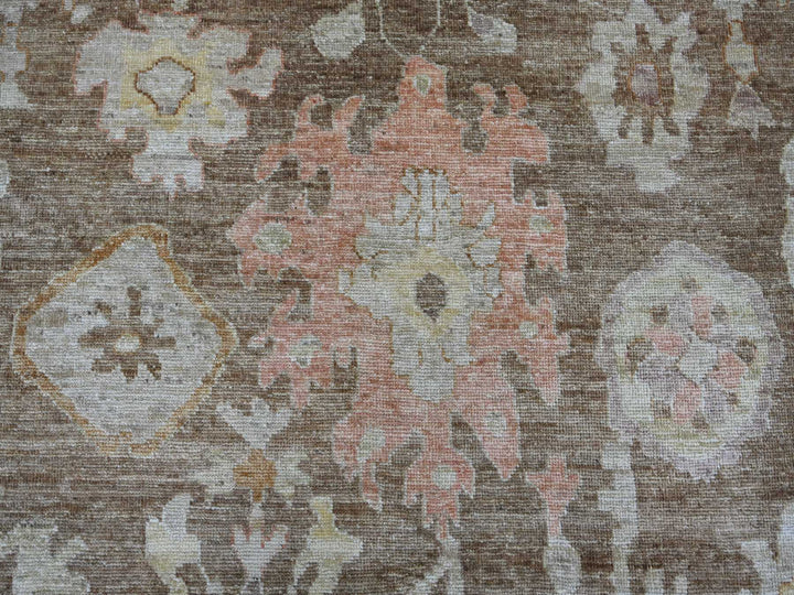 11'8" x 15'5" New Hand Knotted Brown Wool Rectangle Oriental Rug - MOA10221388