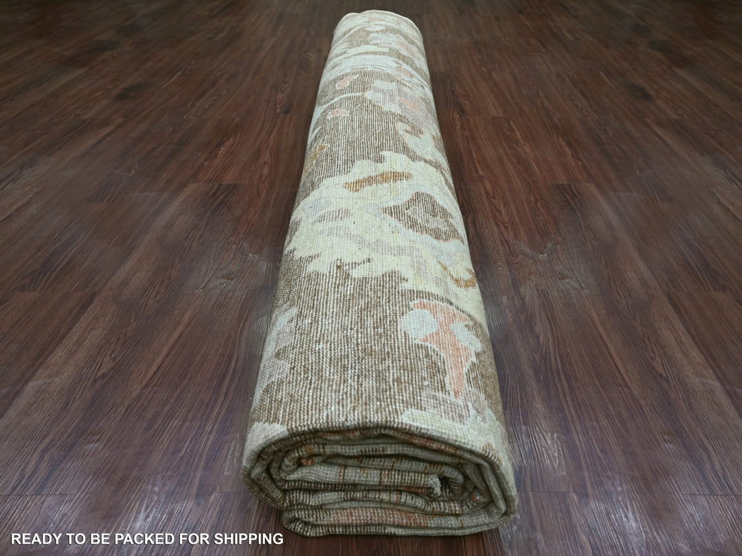 11'8" x 15'5" New Hand Knotted Brown Wool Rectangle Oriental Rug - MOA10221388