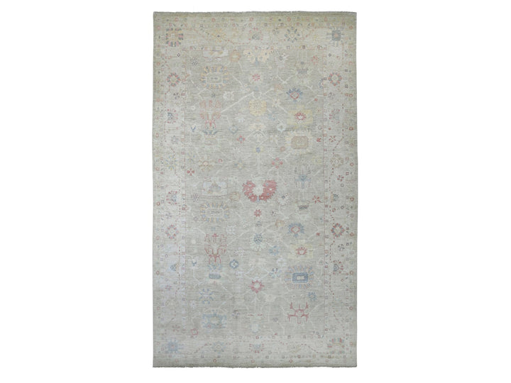 10'0" x 17'10" New Hand Knotted Green Wool Rectangle Oriental Rug - MOA10221390