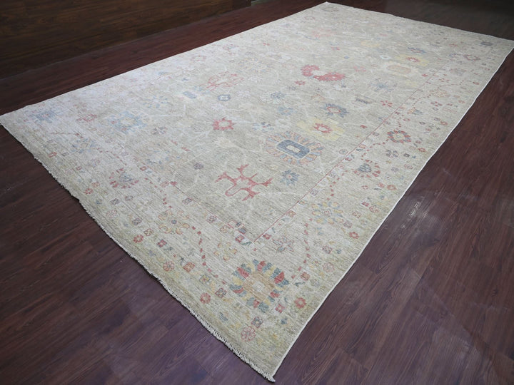 10'0" x 17'10" New Hand Knotted Green Wool Rectangle Oriental Rug - MOA10221390