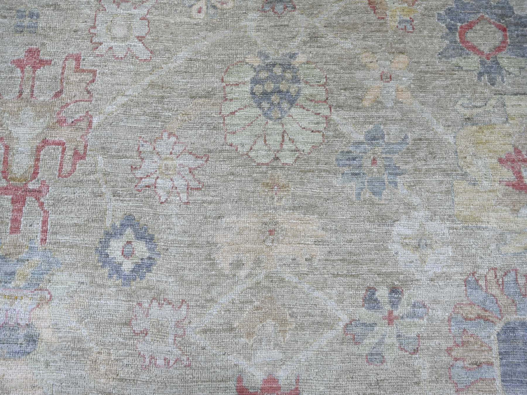 10'0" x 17'10" New Hand Knotted Green Wool Rectangle Oriental Rug - MOA10221390