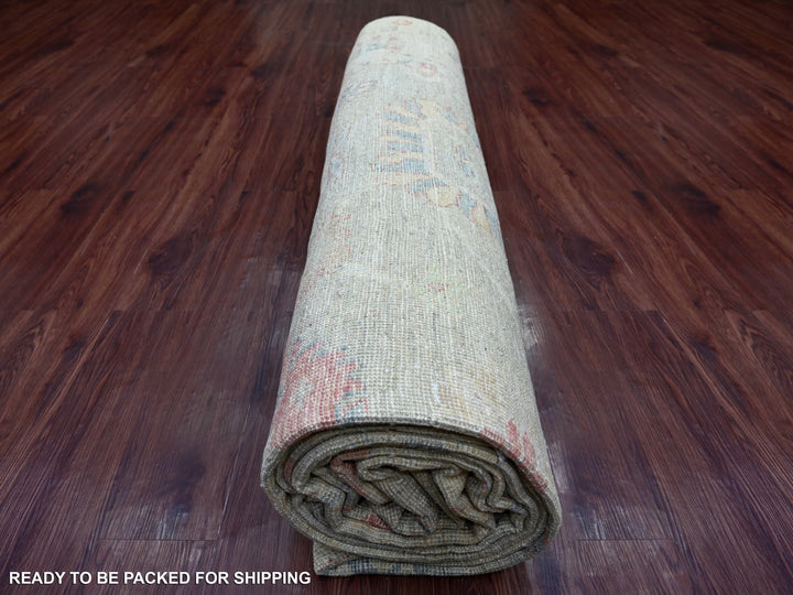 10'0" x 17'10" New Hand Knotted Green Wool Rectangle Oriental Rug - MOA10221390