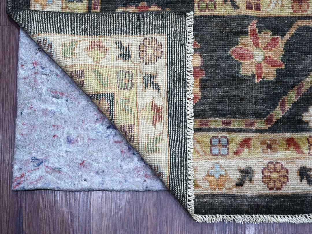 9'11" x 13'10" New Hand Knotted Black Wool Rectangle Oriental Rug - MOA10221393