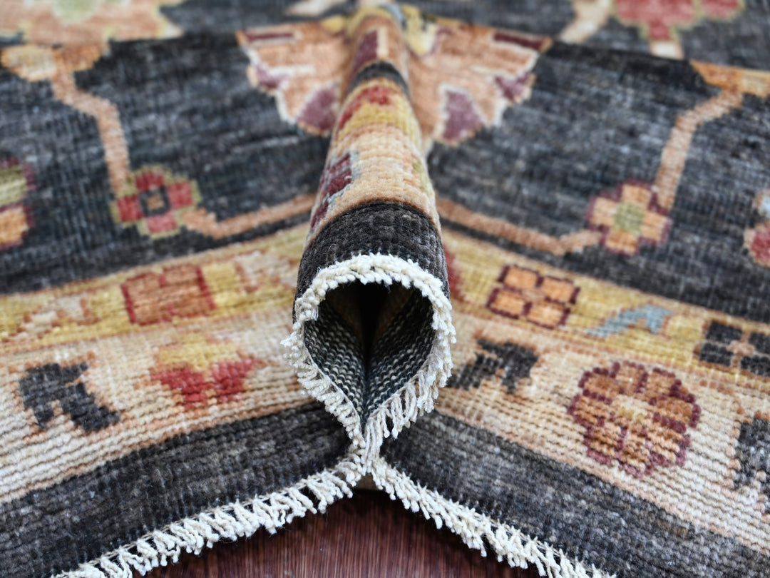 9'11" x 13'10" New Hand Knotted Black Wool Rectangle Oriental Rug - MOA10221393