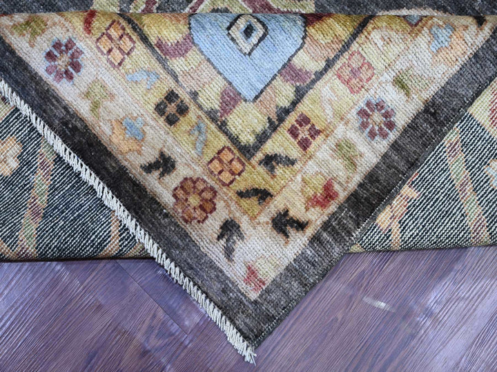 9'11" x 13'10" New Hand Knotted Black Wool Rectangle Oriental Rug - MOA10221393