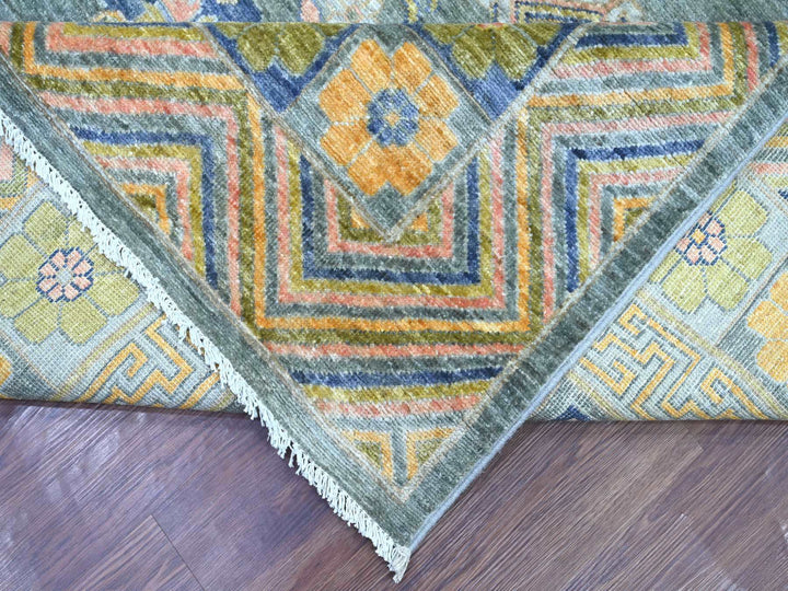 9'1" x 11'7" New Hand Knotted Grey Wool Rectangle Oriental Rug - MOA10221395