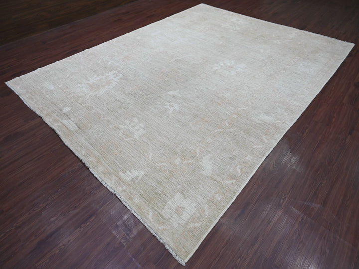 9'0" x 11'11" New Hand Knotted Brown Wool Rectangle Oriental Rug - MOA10221396