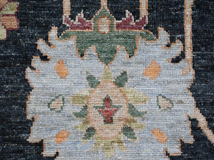 8'11" x 11'9" New Hand Knotted Green Wool Rectangle Oriental Rug - MOA10221398