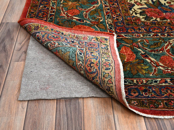 10'3" x 13'5" Vintage Hand Knotted Ivory Wool Rectangle Oriental Rug - MOA102213