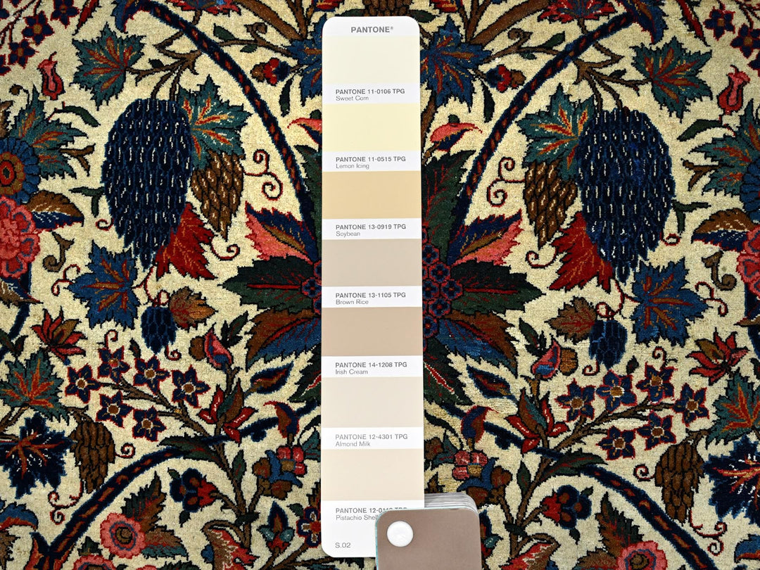10'3" x 13'5" Vintage Hand Knotted Ivory Wool Rectangle Oriental Rug - MOA102213
