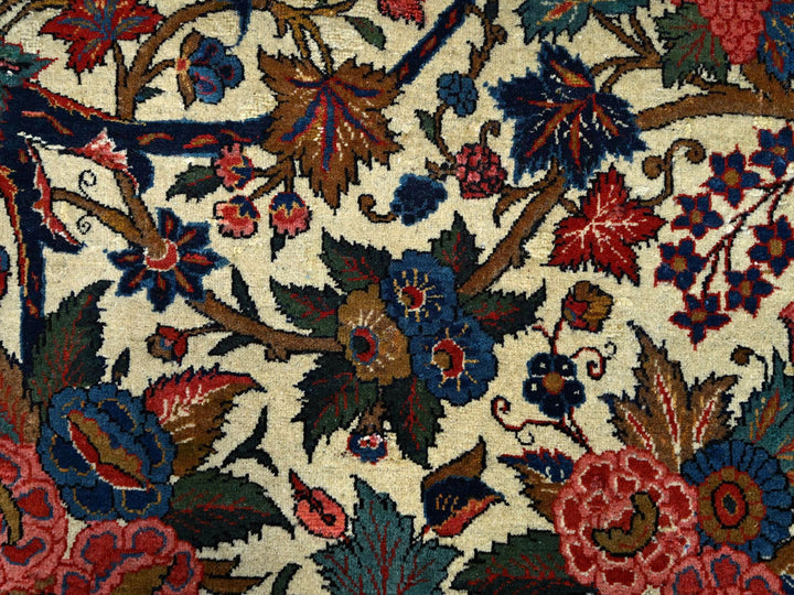 10'3" x 13'5" Vintage Hand Knotted Ivory Wool Rectangle Oriental Rug - MOA102213