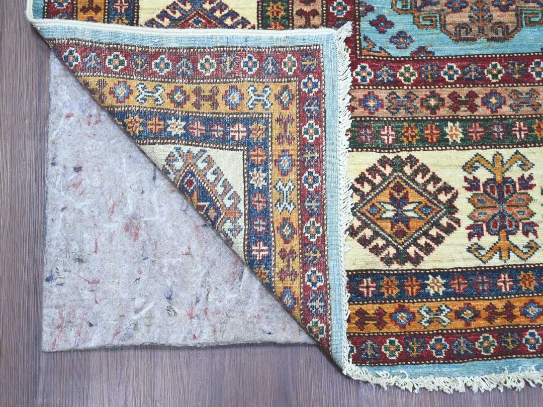 8'0" x 9'4" New Hand Knotted Blue Wool Rectangle Oriental Rug - MOA10221401