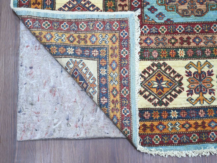 8'0" x 9'4" New Hand Knotted Blue Wool Rectangle Oriental Rug - MOA10221401