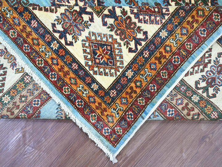 8'0" x 9'4" New Hand Knotted Blue Wool Rectangle Oriental Rug - MOA10221401