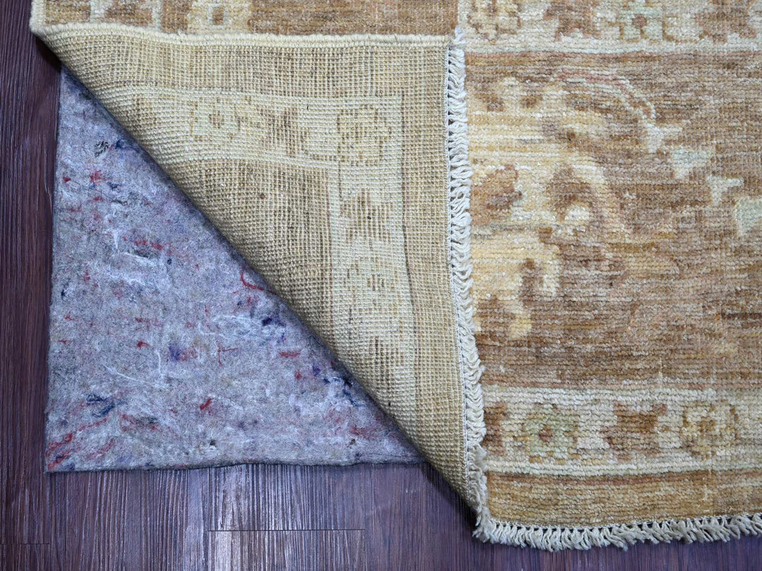 9'2" x 11'11" New Hand Knotted Brown Wool Rectangle Oriental Rug - MOA10221405