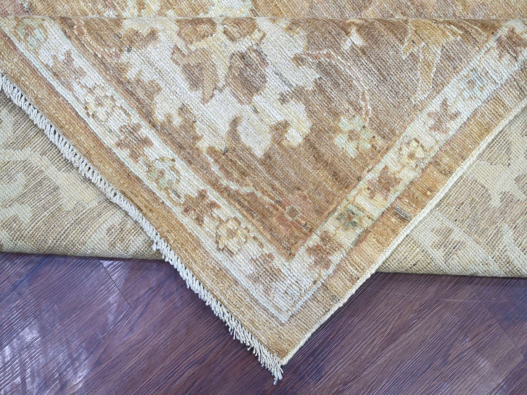 9'2" x 11'11" New Hand Knotted Brown Wool Rectangle Oriental Rug - MOA10221405
