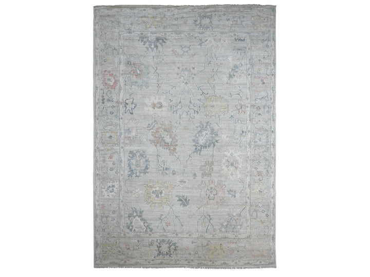 9'5" x 13'7" New Hand Knotted Grey Wool Rectangle Oriental Rug - MOA10221406