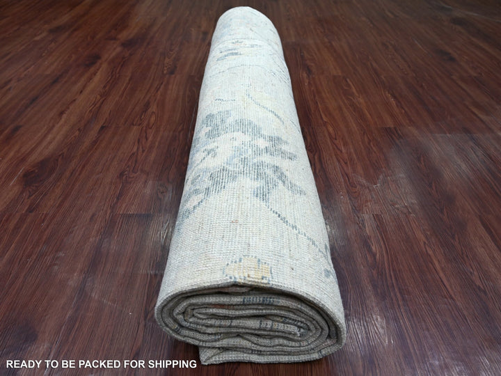 9'5" x 13'7" New Hand Knotted Grey Wool Rectangle Oriental Rug - MOA10221406