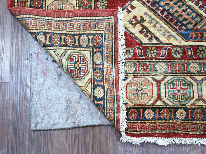 5'10" x 9'0" New Hand Knotted Red Wool Rectangle Oriental Rug - MOA10221407