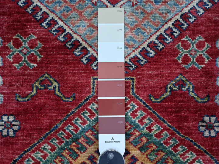 5'10" x 9'0" New Hand Knotted Red Wool Rectangle Oriental Rug - MOA10221407