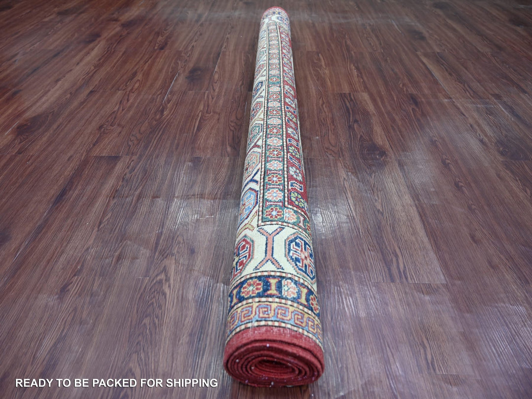 5'10" x 9'0" New Hand Knotted Red Wool Rectangle Oriental Rug - MOA10221407