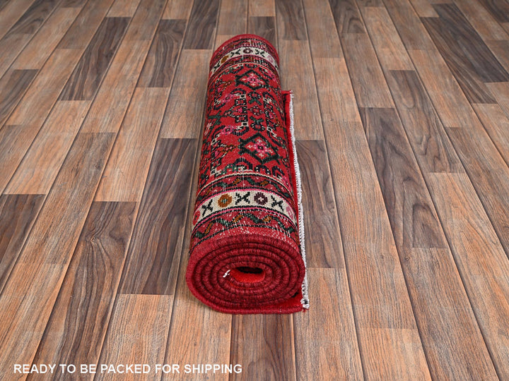 2'5" x 6'5" New Hand Knotted Red Wool Runner Oriental Rug - MOA1022140