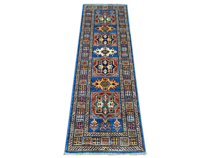 2'0" x 6'3" New Hand Knotted Blue Wool Runner Oriental Rug - MOA10221412