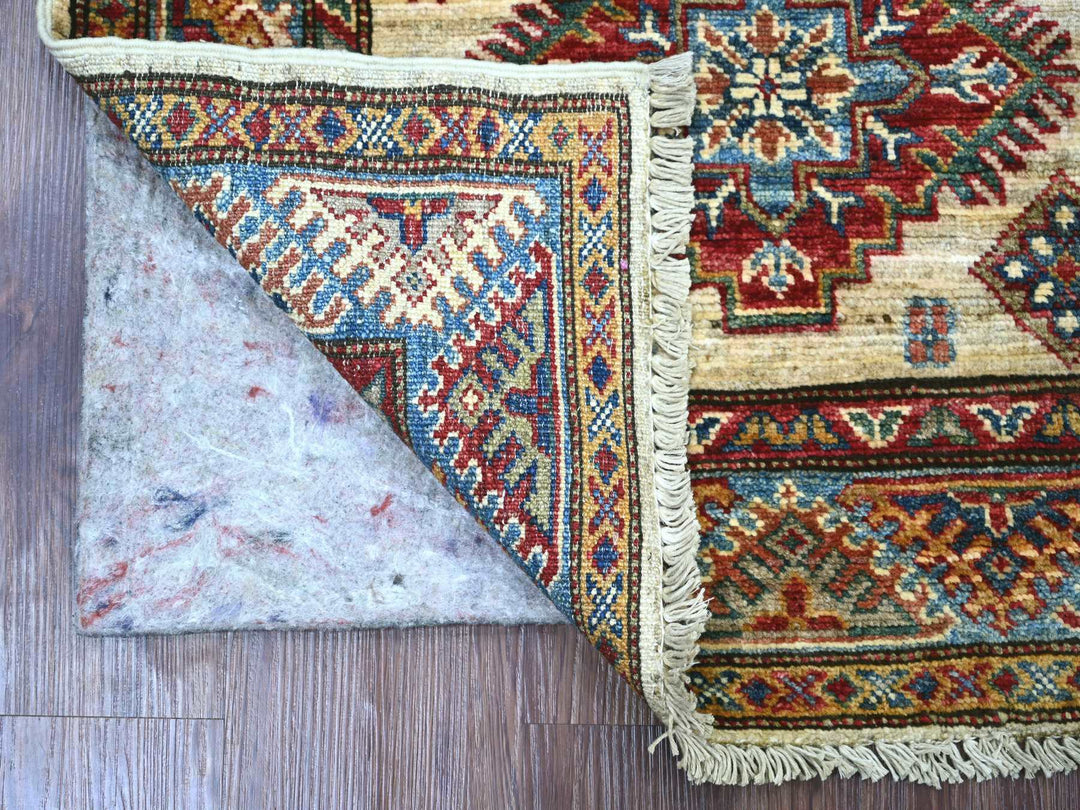 2'6" x 3'11" New Hand Knotted Ivory Wool Rectangle Oriental Rug - MOA10221414