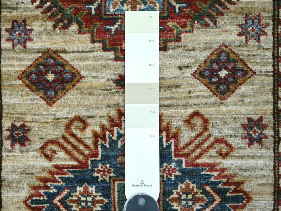 2'6" x 3'11" New Hand Knotted Ivory Wool Rectangle Oriental Rug - MOA10221414