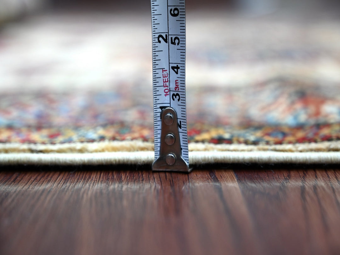 2'6" x 3'11" New Hand Knotted Ivory Wool Rectangle Oriental Rug - MOA10221414