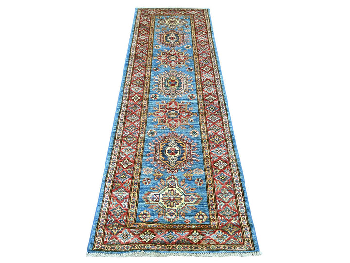 2'7" x 8'0" New Hand Knotted Blue Wool Runner Oriental Rug - MOA10221415